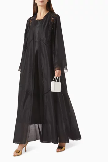 Floral Lace Embroidered Abaya