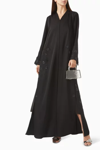 Floral Lace Embroidered Abaya