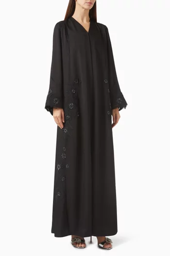 Floral Lace Embroidered Abaya