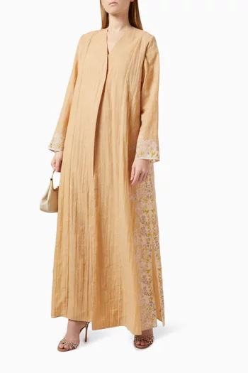 Irridescent Lace Embroidered Abaya