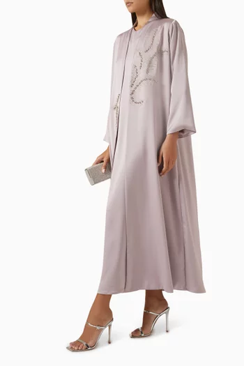 3-piece Leaf-pattern Abaya Set