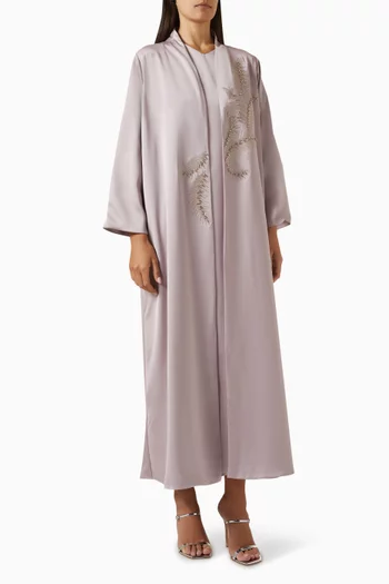 3-piece Leaf-pattern Abaya Set