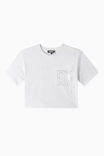 تي شيرت بطبعة شعار الماركة فيسكوز 