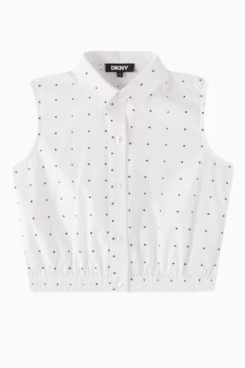 All-over Logo-print Sleeveless Top