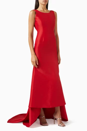 Ruffled-hem Gown