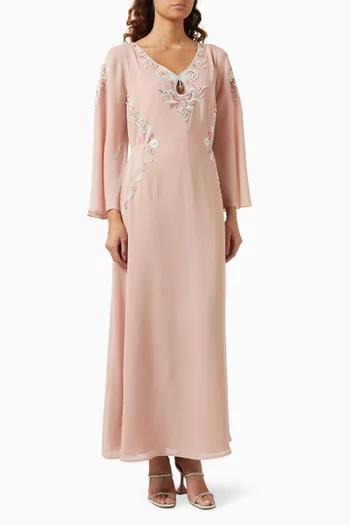 Embroidered Tie-up Kaftan