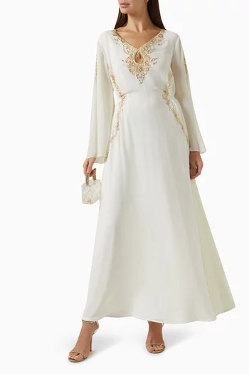 Embroidered Tie-up Kaftan