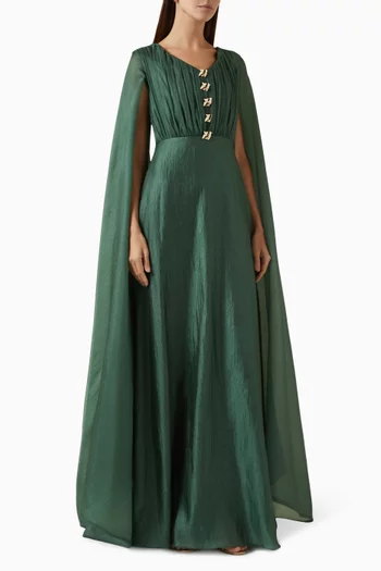 Cape Sleeve Maxi Dress