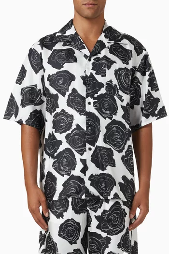 Rose Print Shirt in Silk