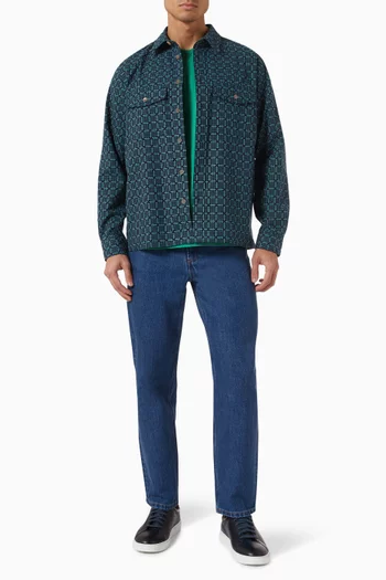 Cross-stitch Textured Jacquard Shirt in Cotton