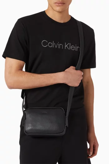 Modern Business Flat Camera Bag in Leather