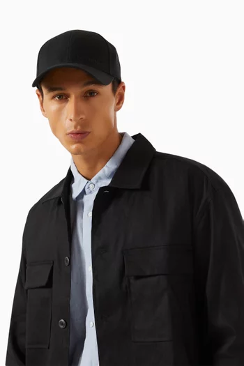Logo Cap in Linen Blend