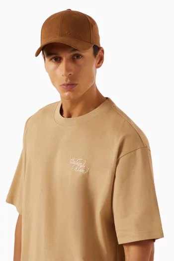 Logo Cap in Linen Blend