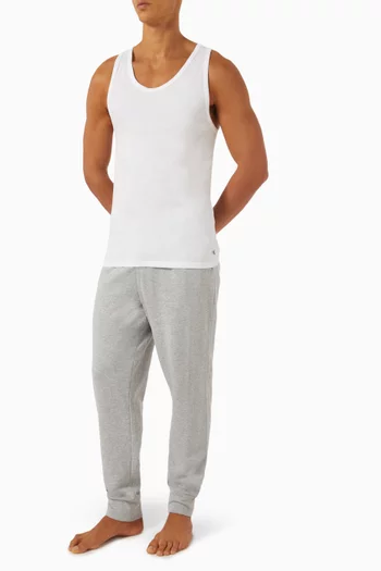Lounge Tank Top in Stretch Cotton, Set of 3