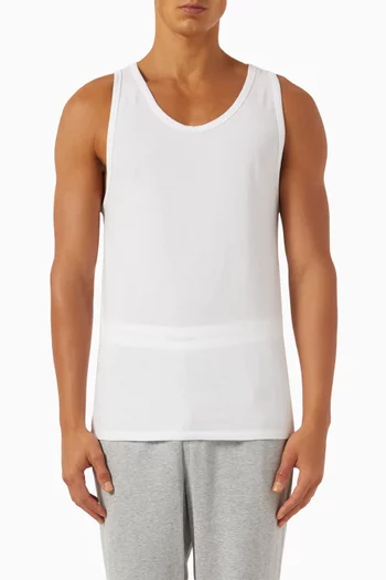 Lounge Tank Top in Stretch Cotton, Set of 3