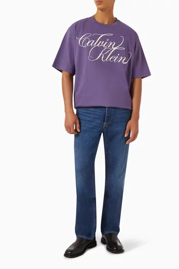 Embroidered Graphic Relaxed T-shirt in Cotton