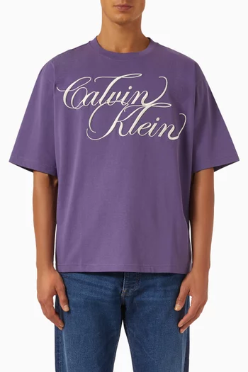 Embroidered Graphic Relaxed T-shirt in Cotton