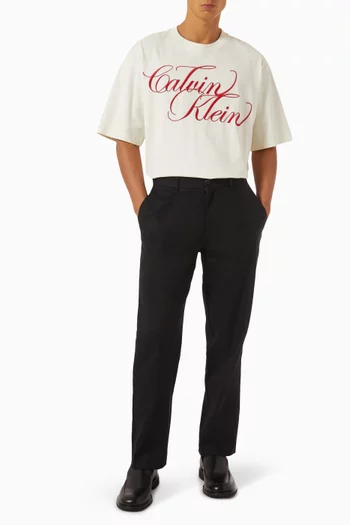 Embroidered Graphic Relaxed T-shirt in Cotton