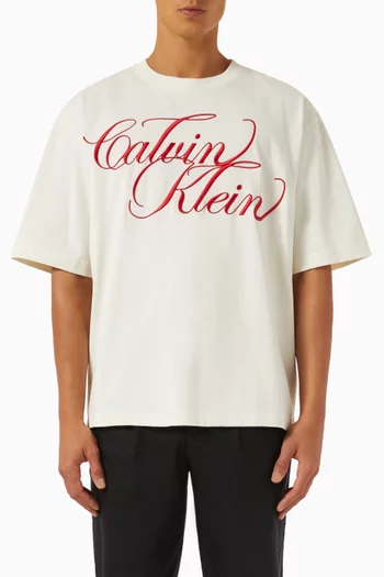 Embroidered Graphic Relaxed T-shirt in Cotton