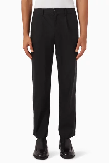 Tapered Pants in Stretch Linen-blend