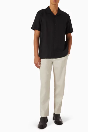 Tapered Pants in Stretch Linen-blend