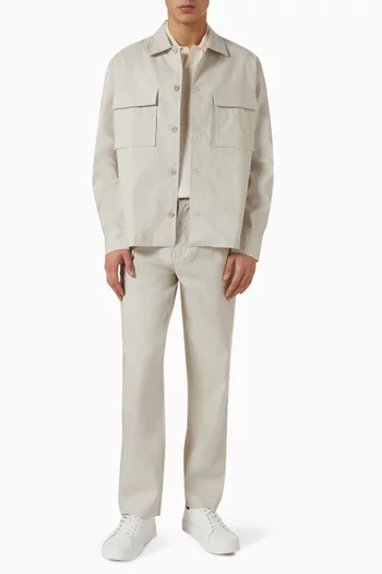 Overshirt in Stretch Linen-blend