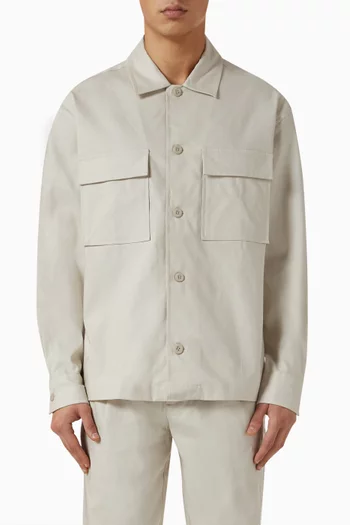Overshirt in Stretch Linen-blend