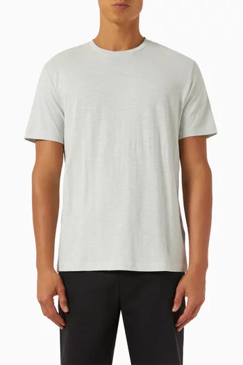 Crew Neck T-shirt in Linen-blend