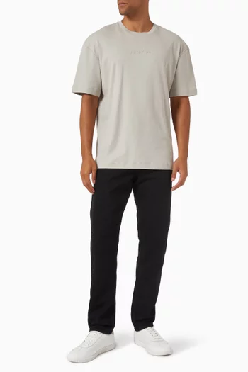 Logo-embroidered T-shirt in Cotton Interlock