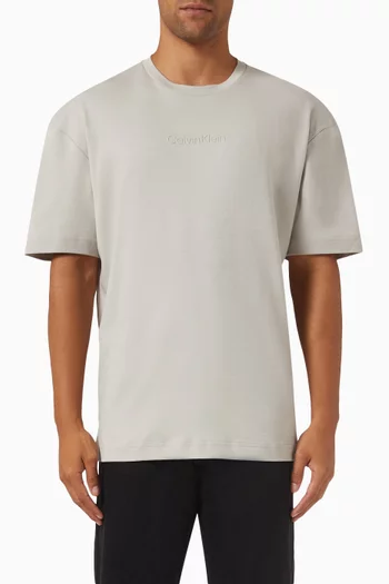 Logo-embroidered T-shirt in Cotton Interlock