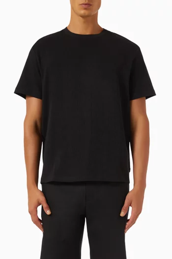 Textured Crew Neck T-shirt in Cotton-bend