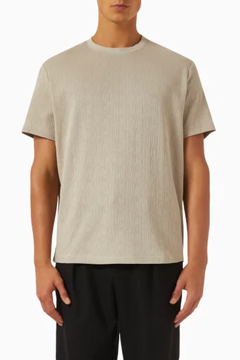 Textured Crew Neck T-shirt in Cotton-bend