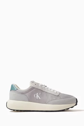 Trainers in Nubuck Leather & Nylon