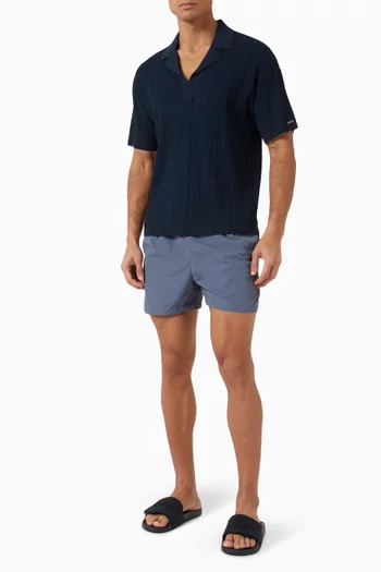 Open-collar Polo Shirt in Viscose-knit