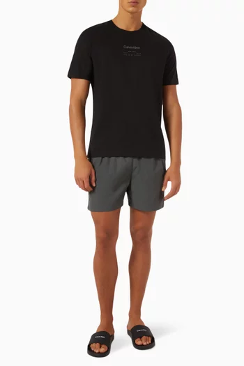 Double Waistband Swim Shorts in Crinkle Nylon