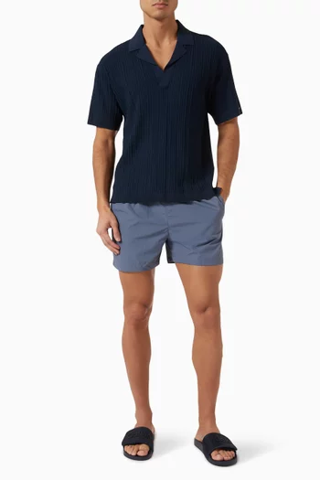 شورت سباحة بحزام خصر مزدوج نايلون معاد تدويره