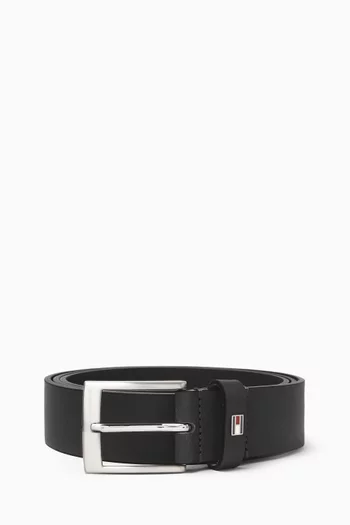 Enamel Flag Belt in Leather