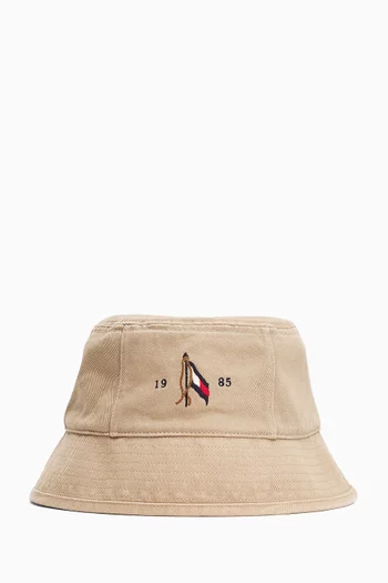 Seasonal Flag Bucket Hat in Cotton