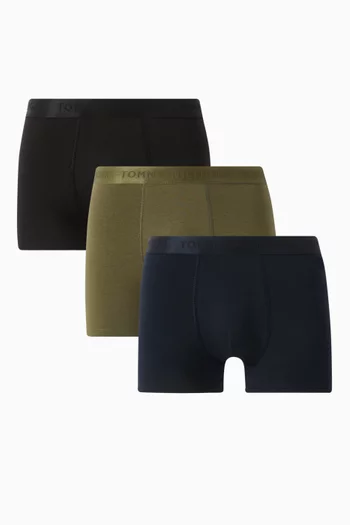 Everyday Luxe Boxer Briefs in Cotton Blend, Set of 3
