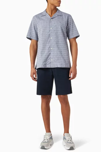 Dobby Short-sleeve Shirt in Cotton-blend