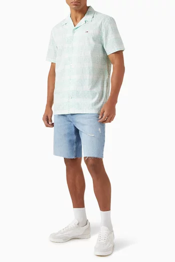 Short-sleeve Shirt in Cotton Poplin