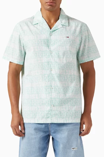Short-sleeve Shirt in Cotton Poplin