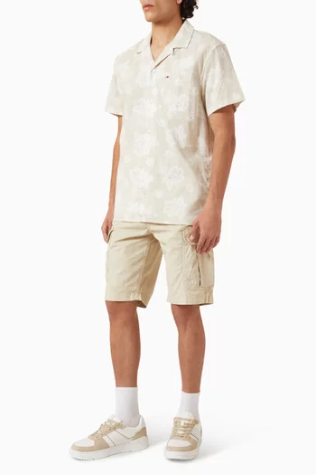 Textured Short Sleeve Shirt in Slub Cotton