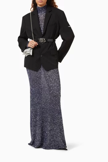 Sequin-embellished Knit Maxi Dress in Viscose