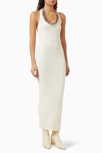 Falabella Chain Midi Dress in Wool Blend