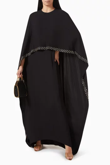 Crystal-embellished Cape Gown