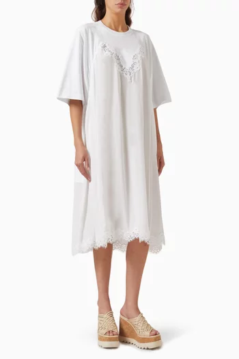 Lingerie Lace-trim Dress in Cotton