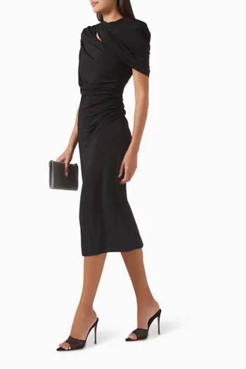 Draped Midi Dress in Viscose Blend