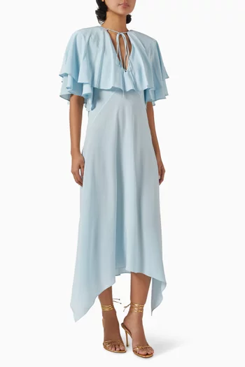 Layered Midi Dress in Silk