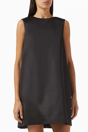 Satin Racer-Neck Mini Dress
